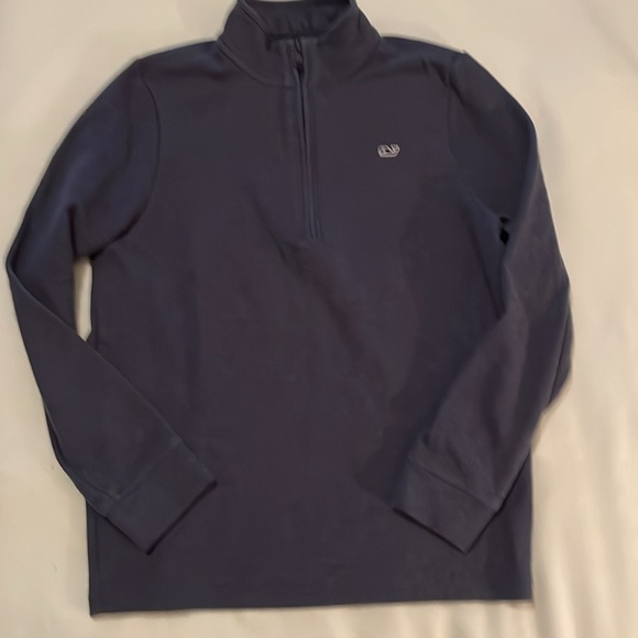 Vineyard Vines Boys' Saltwater Quarter-Zip In Deep Bay Blue Size Medium 12-14 - Picture 5 of 10